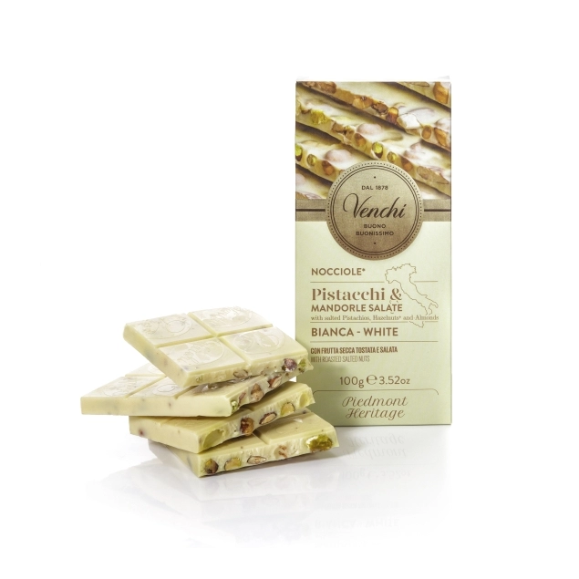 White Chocolate Bar With Salted Nuts Pistacchi
