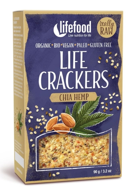 Bio Planet Krakersy Z Migdałami, Nasionami Konopi I Chia Raw Bezglutenowe Bio 90 G