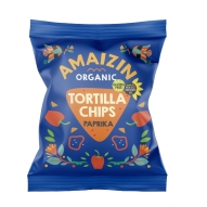 Amaizin Tortilla Chips Paprika chipsy tortilla kukurydziane paprykowe bezglutenowe BIO 75 g