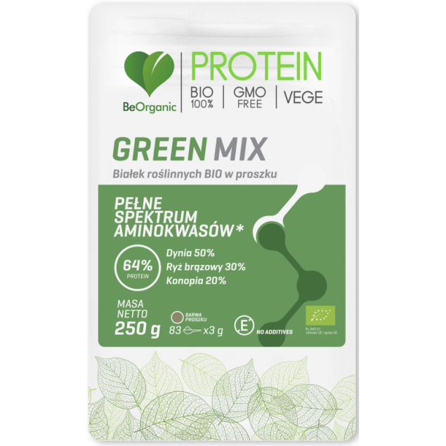 Beorganic Green Mix Białek Roślinnych Bio 250g