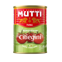 Mutti® Ciliegini - pomidorki koktajlowe ze skórką w soku pomidorowym 400 g