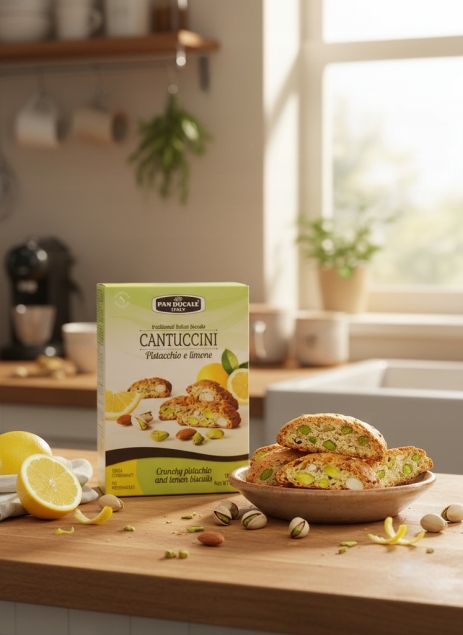 Pan Ducale Falcone Cantuccini pistacchio e limone – włoskie ciastka pistacjowo-cytrynowe 180 g