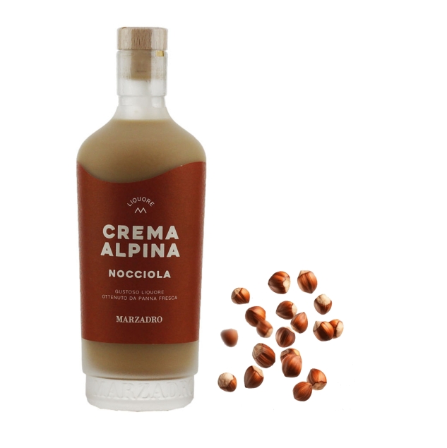Marzadro Crema Alpina Nocciola 17% włoski likier kremowy orzechowy 0,7 L