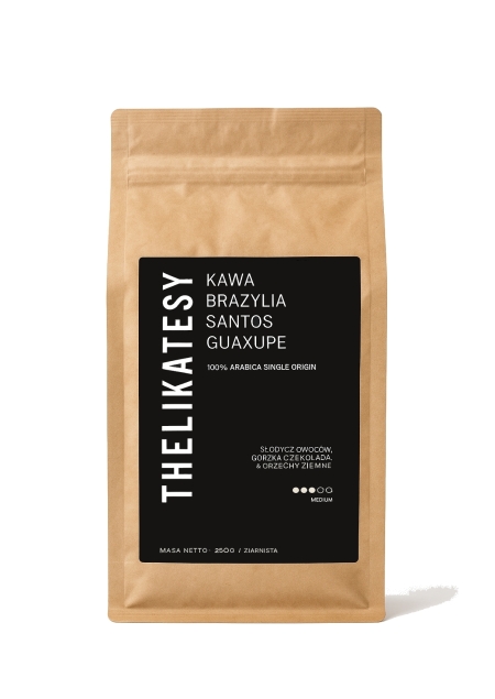 Kultura Smaku 100% Arabika Brazylia Santos Guaxupe kawa naturalna ziarnista 250 g