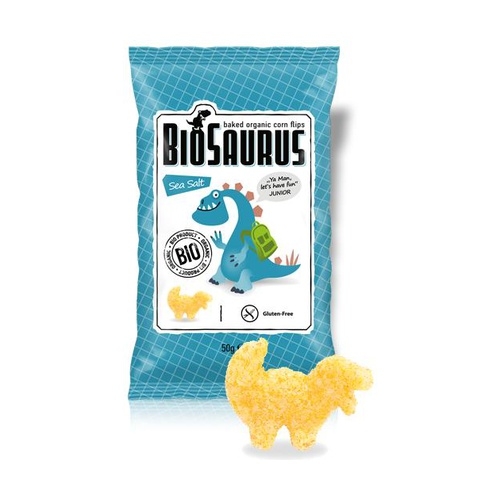 BioSaurus Chrupki Kukurydziane Dinozaury Z Solą Morską Bezgl. BIO 50g