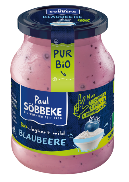 SOBBEKE Jogurt jagodowy BIO (3,8 % tłuszczu w mleku) 500 g