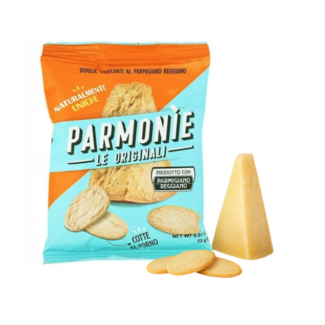Parmonìe Sfoglie Croccanti al Parmigiano Reggiano - chipsy parmezanowe z Parmigiano Reggiano 23 g