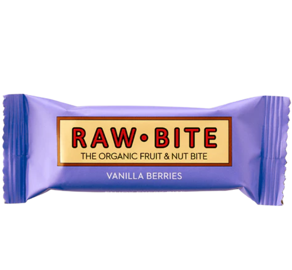 Rawbite Baton Raw jagoda i wanilia EKO 50g