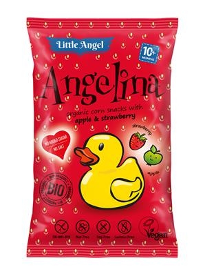 Little Angel Chrupki kukurydziane Angelina truskawka i jabłko od 10 miesiąca  bezgl. Bio 30g