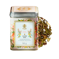 Piag Tea Super Girl N°501 herbata biała z brzoskwinią i ananasem 50 g + puszka