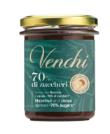 Venchi Cocoa and Hazelnut Spread Cream -70% Sugars 200g