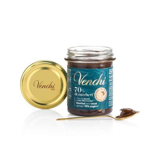 Venchi Cocoa and Hazelnut Spread Cream -70% Sugars 200g