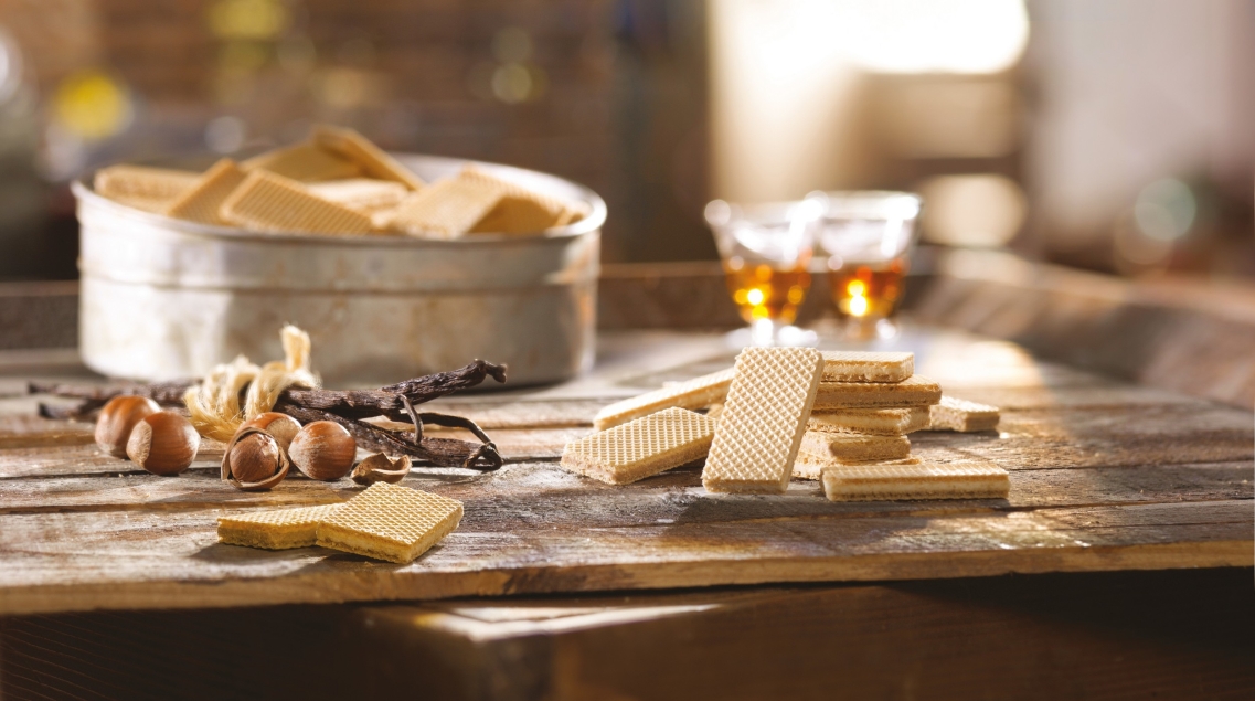 Babbi Waferini Piccoli Piaceri Vaniglia e Nocciola - wafelki waniliowo-orzechowe w puszce 250g