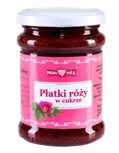 Polska Róża Płatki róży w cukrze 320g