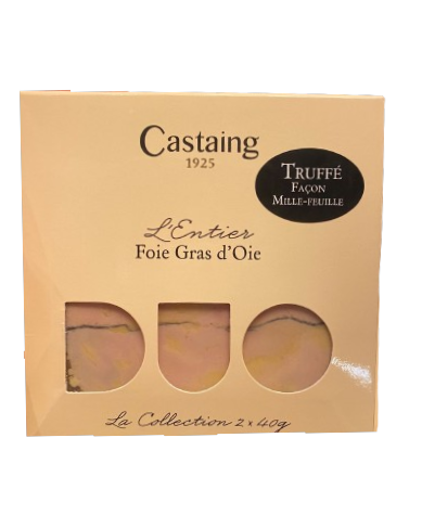 Castaing Mille feuille of goose liver w. truffles 5% sc 2x40g - gęsia wątroba z truflami