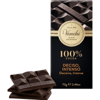 Venchi Extra Dark Cocoa Bar 100% czekolada 100% kakao – bez dodatku cukru 70 g