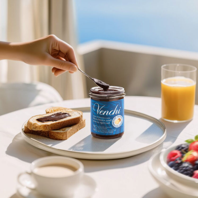 Venchi No Added Sugar Hazelnut Spread – krem czekoladowy i 28% orzechów z Piemontu IGP, bez dodatku cukru 200 g