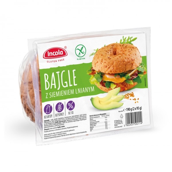 Incola Bajgle z Siemieniem Lnianym Bezglutenowe (2 Szt.) 190g