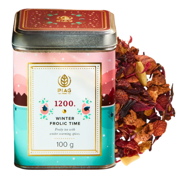 Piag Tea Winter Frolic Time N°1200 owocowa herbata zimowa 100g + puszka