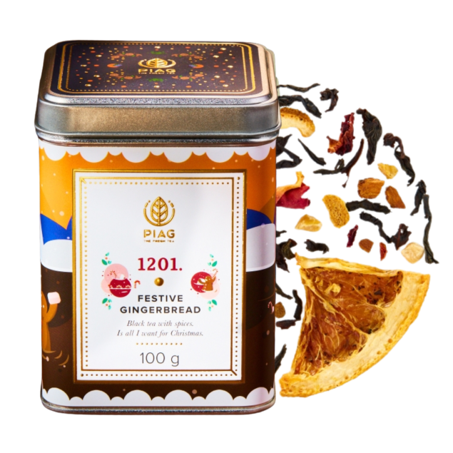 Piag Tea Festive Gingerbread N°1201 czarna herbata piernikowa 100g + puszka