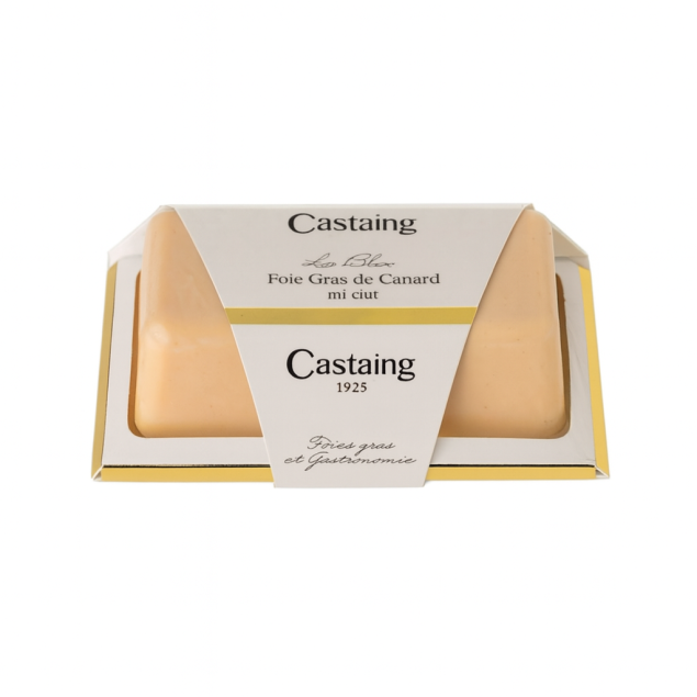 Castaing Block of duck liver Tray Foie gras de Canard mi cuit mus z kaczej wątroby 200 g