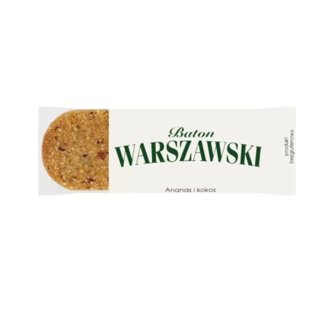 Baton Warszwski Baton Ananas i Kokos Bezglutenowy 50g