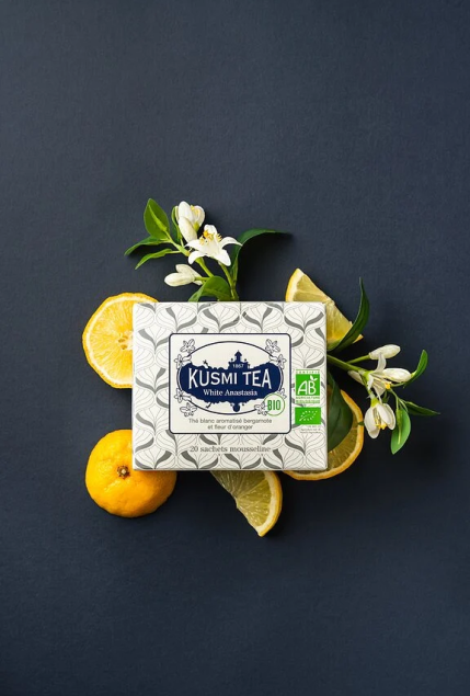 Kusmi Tea White Anastasia BIO herbata biała z bergamotką i cytryną (20 saszetek)