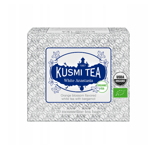 Kusmi Tea White Anastasia BIO herbata biała z bergamotką i cytryną (20 saszetek)