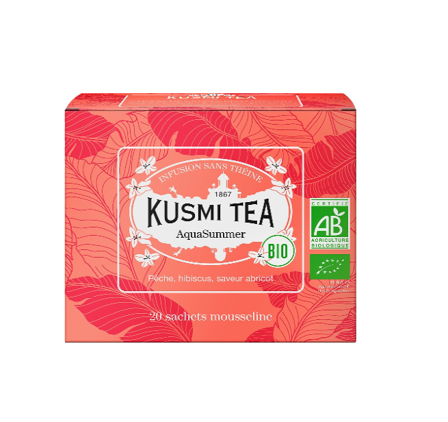 Kusmi Tea AquaSummer BIO herbata owocowa z hibiskusem (20 saszetek)