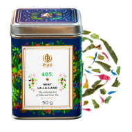 Piag Tea Mint La La Land N°405 zielona herbata z miętą i płatkami chabra 50 g + puszka