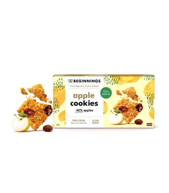 The Beginnings Cookies Apple chrupiące bezglutenowe ciastka z jabłkami 80 g