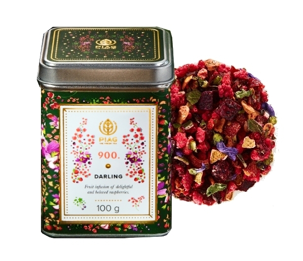 Piag Tea Darling N°900 herbata owocowy napar z malin 100 g + puszka