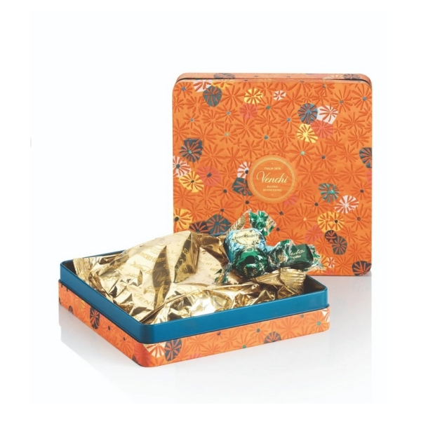 Venchi Murrine Metal Tin różne czekoladki w metalowej puszce (pomarańczowy) 300 g