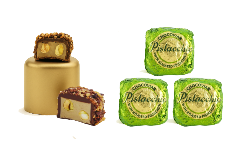 Venchi Pistacchio Chocoviar - włoskie praliny pistacjowe premium (zestaw 3 sztuk) 57 g