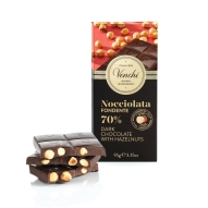 Venchi Bar Extra Dark 70% with hazelnuts czekolada gorzka z orzechami laskowymi 95 g