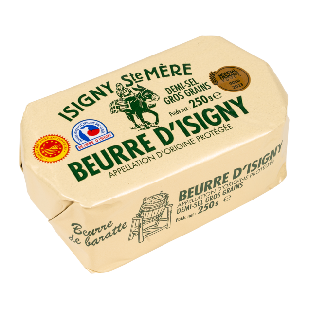 Isigny Ste Mère Beurre AOP MS Crist Moule Cremier blok solony z kryształkami soli z Guérande 250 g