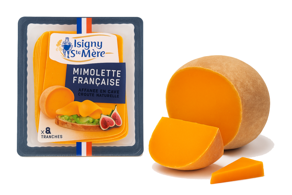 Isigny Ste Mère Mimolette Francaise en Tranche francuski naturalny ser w plastrach 150 g