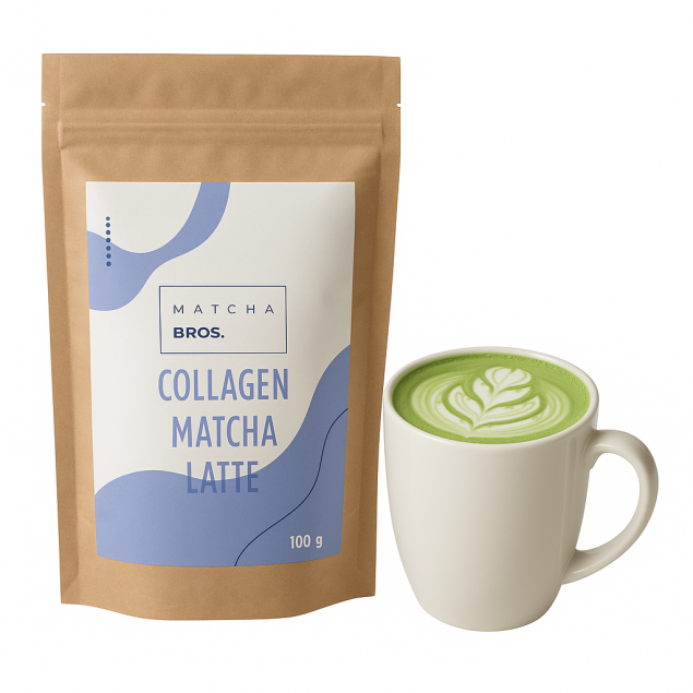 Matcha Bros Matcha Collagen Latte zielona herbata matcha z kolagenem morskim 100 g