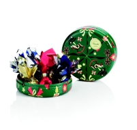 Venchi Round Metal Tin włoska metalowa okrągła puszka z różnymi pralinami 86 g