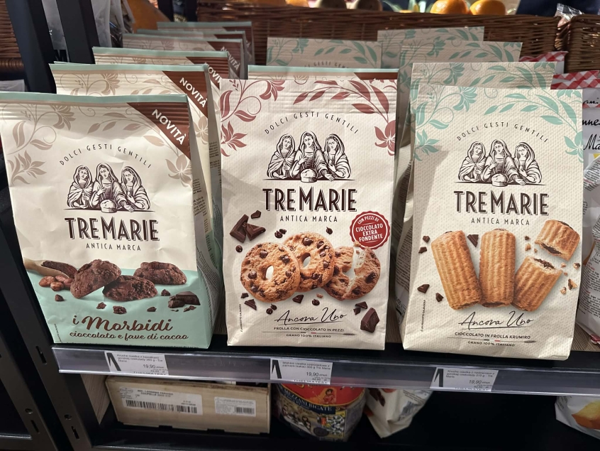 Tre Marie Morbidi cioccolato e fave di cacao - ciastka czekoladowe z ziarnami kakao 300 g