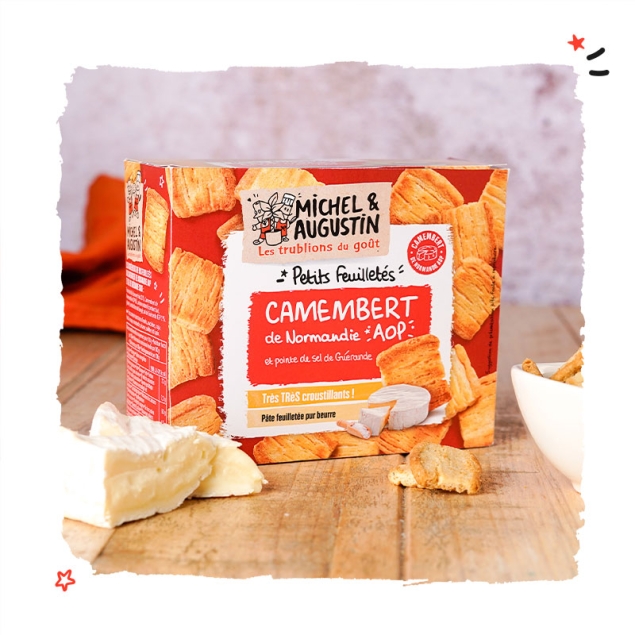 Michel & Augustin Camembert de Normandie ciastka francuskie serowe i szczyptą soli z Guérande 80 g