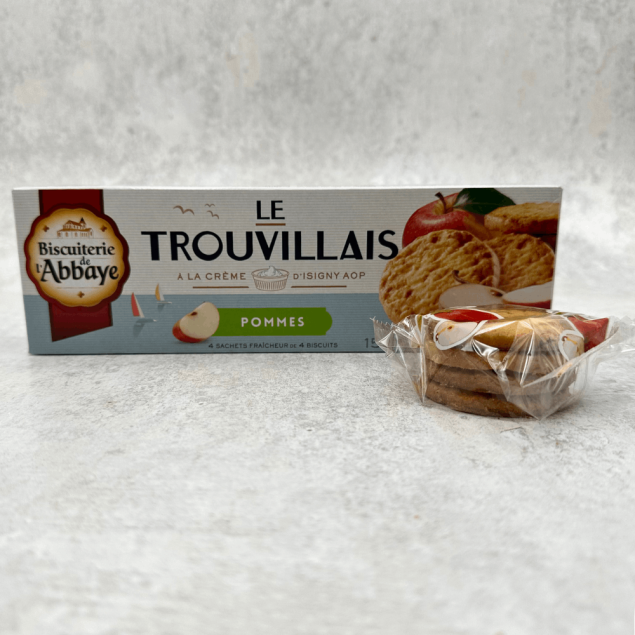 Biscuiterie de l'Abbaye Trouvillais Apple francuskie ciastka maślane z jabłkiem 150 g