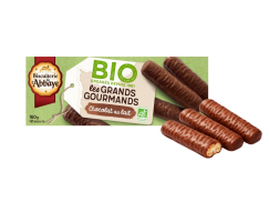 Biscuiterie de l'Abbaye Les Grands Gourmands BIO - maślane ciastka oblane mleczną czekoladą 160 g
