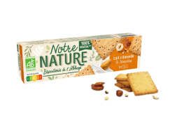 Biscuiterie de l'Abbaye Notre Nature Sables Lait d'Amande & Noisettes - wegańskie ciastka z migdałami i orzechami laskowymi 110 g