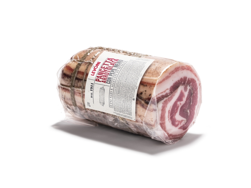 Levoni Pancetta Arrotolata - włoski boczek zawijany z pieprzem  | od 100 g