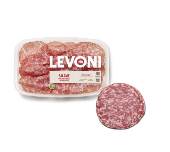 Levoni Salame Finocchiona - włoska salami z koprem włoskim w plastrach 80 g