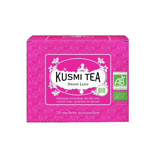 Kusmi Tea Sweet Love BIO - herbata czarna z różowym pieprzem i przyprawami (20 saszetek)