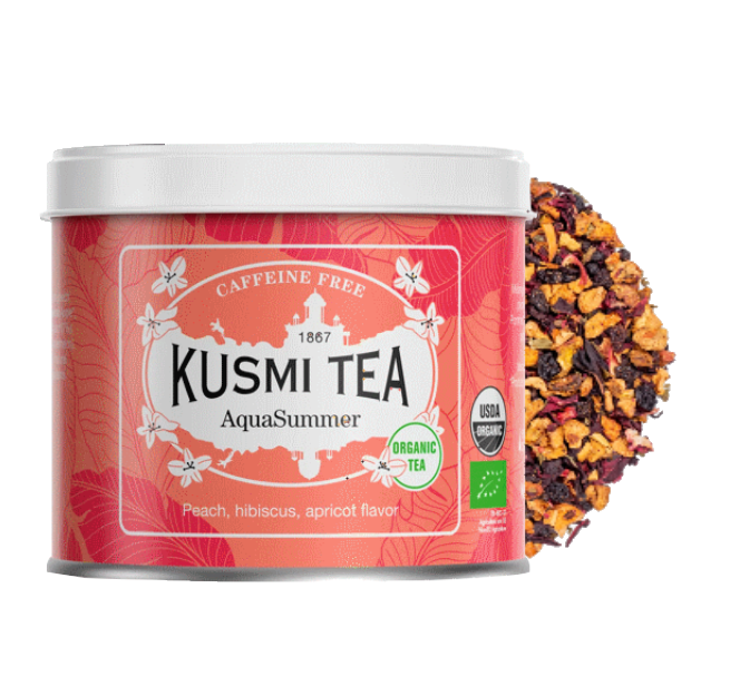 Kusmi Tea Aqua Summer - herbata owocowa z hibiskusem, brzoskwinią i morelą BIO 100 g