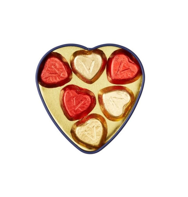 Venchi Valentine Small Heart Tin Box - mała puszka w kształcie serca z różnymi pralinami 48 g