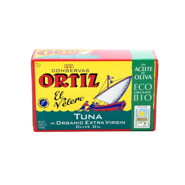 Ortiz Atún Claro en Aceite de Oliva BIO - tuńczyk w ekologicznej oliwie z oliwek extra virgin 112 g